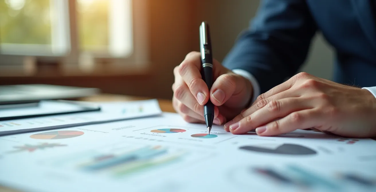 Mains professionnelles signant des documents de maintenance